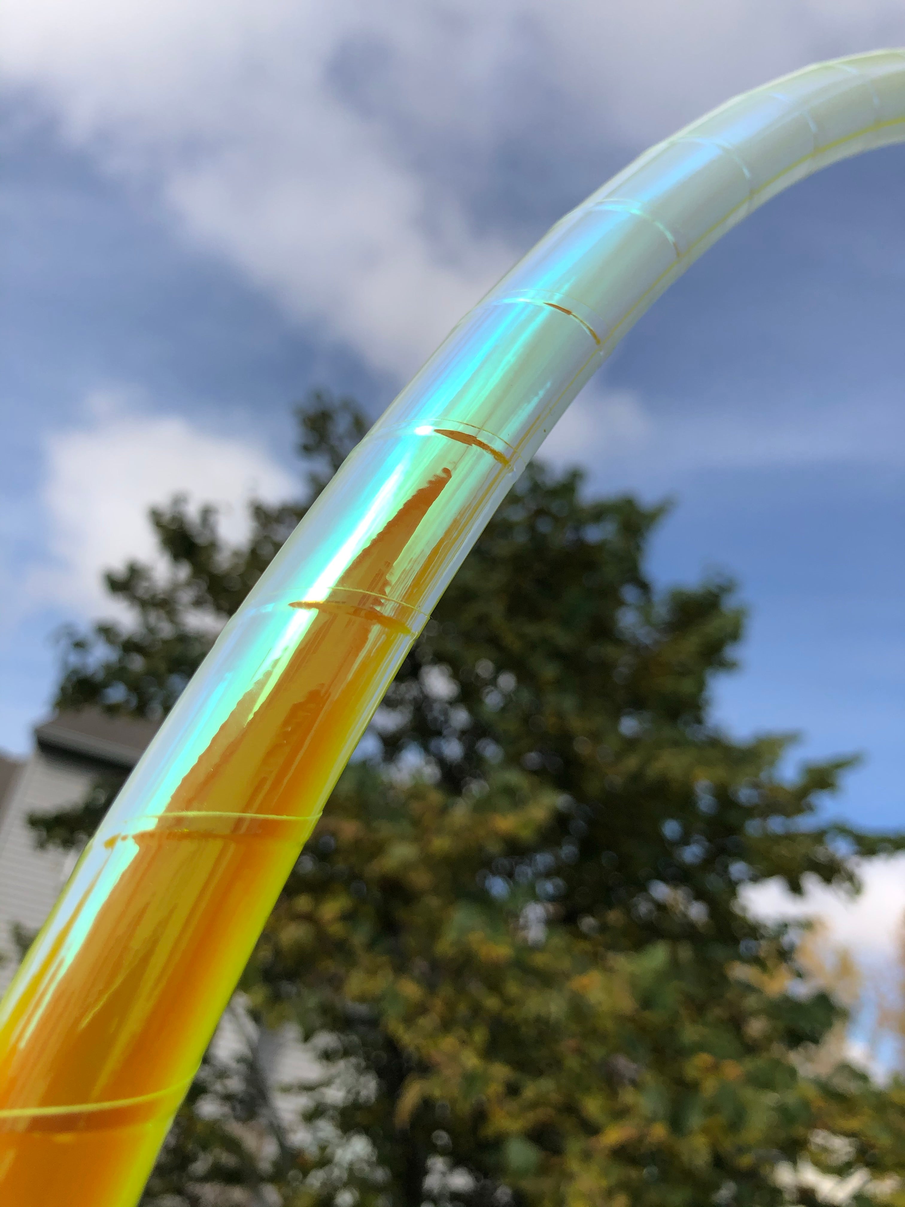 Citron Color Shifting Transparent Taped Hula Hoop