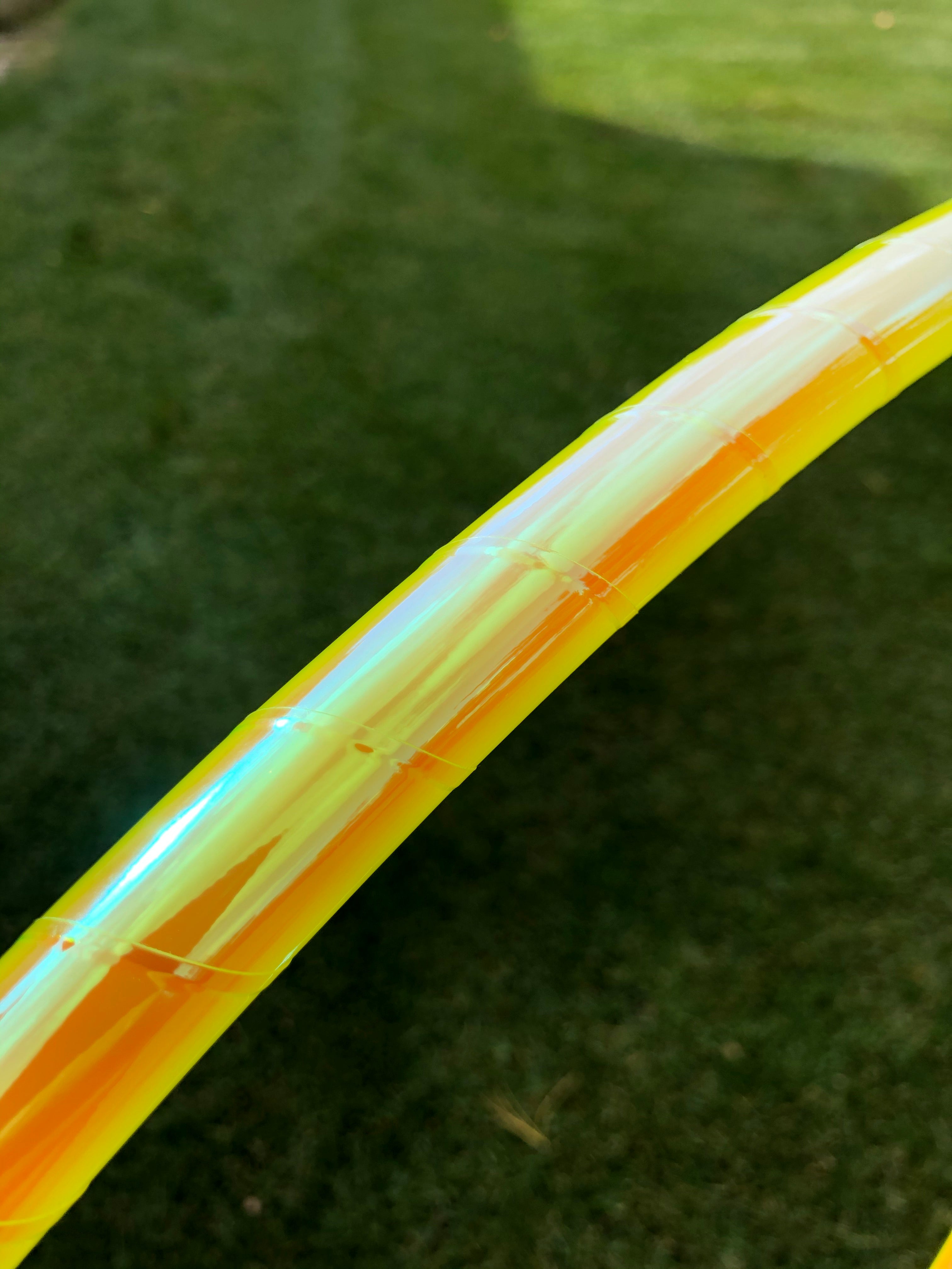 Citron Color Shifting Transparent Taped Hula Hoop